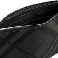 Pochette zippée à motif London check - Charcoal & Black