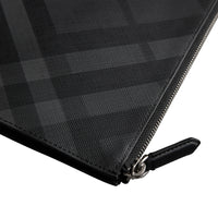 Pochette zippée à motif London check - Charcoal & Black