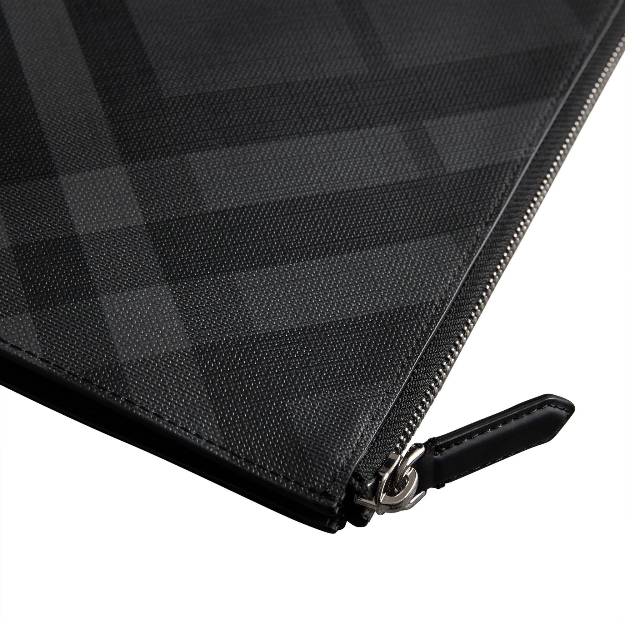 Pochette zippée à motif London check - Charcoal & Black