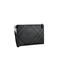 Pochette zippée à motif London check - Charcoal & Black
