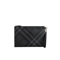 Pochette zippée à motif London check - Charcoal & Black