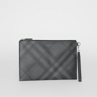 Pochette zippée à motif London check - Charcoal & Black