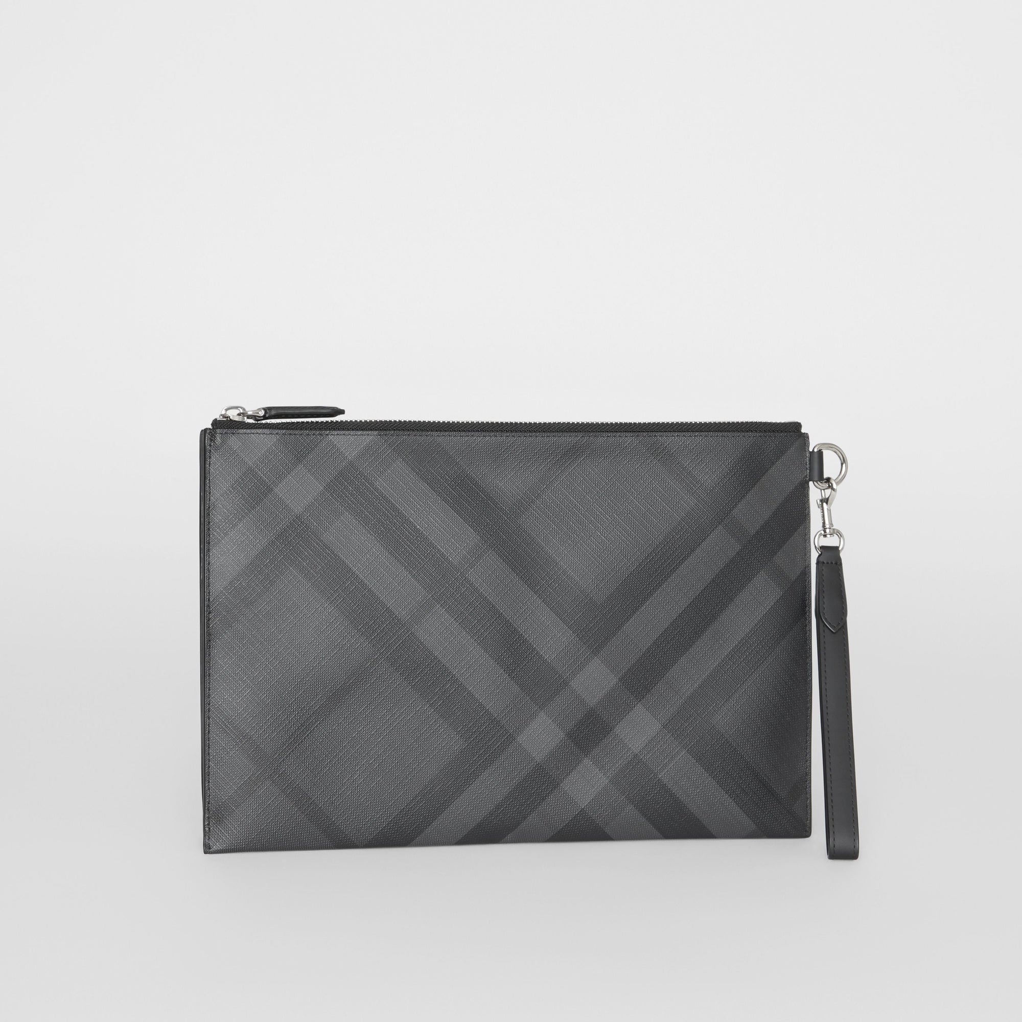 Pochette zippée à motif London check - Charcoal & Black