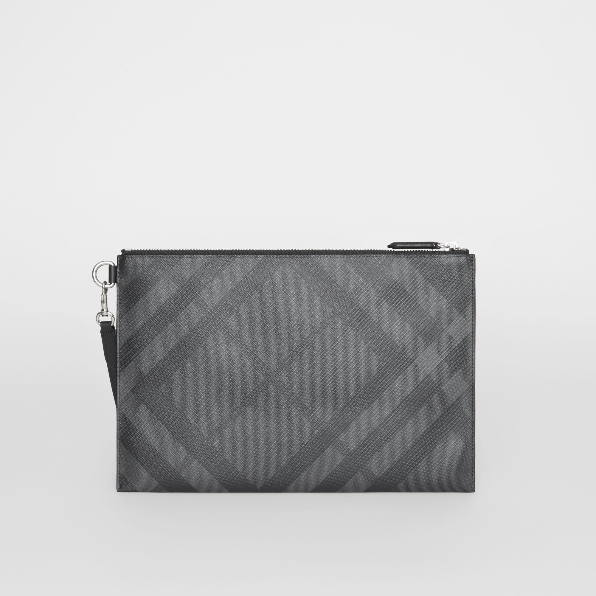 Pochette zippée à motif London check - Charcoal & Black