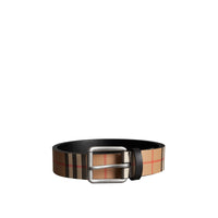 Ceinture en cuir à motif Vintage check - Black