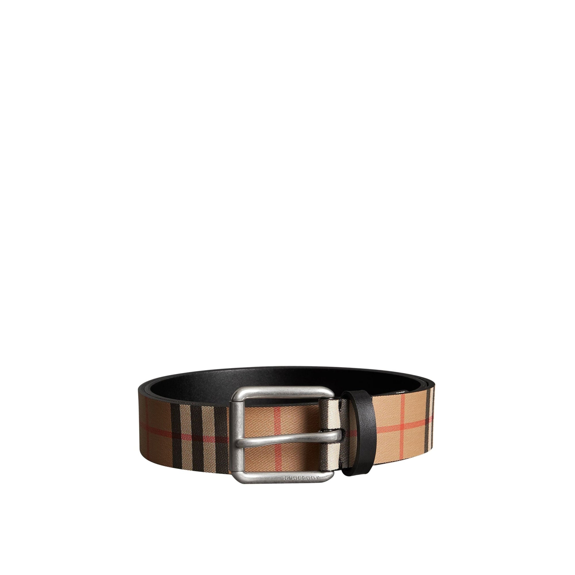 Ceinture en cuir à motif Vintage check - Black