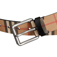 Ceinture en cuir à motif Vintage check - Black