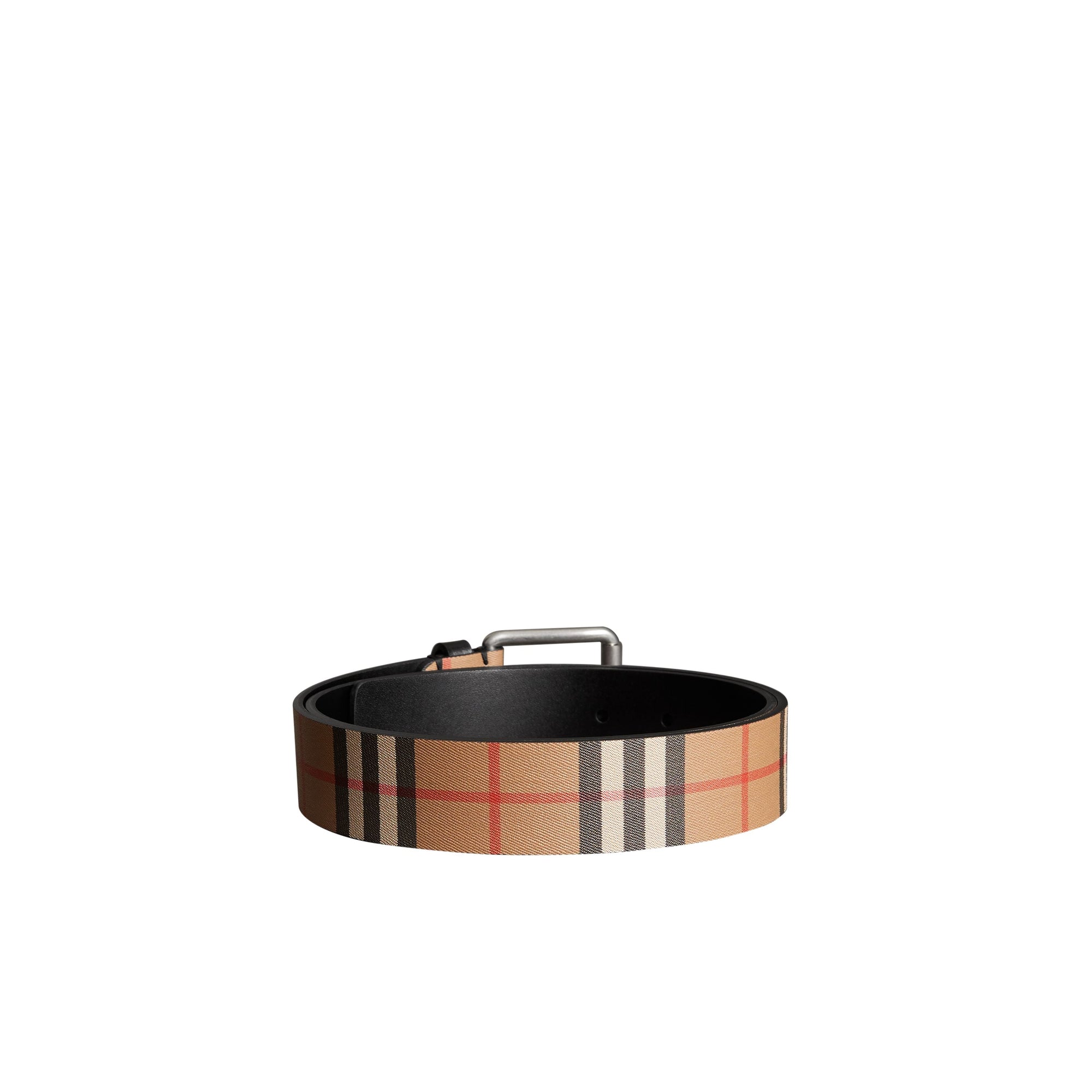 Ceinture en cuir à motif Vintage check - Black