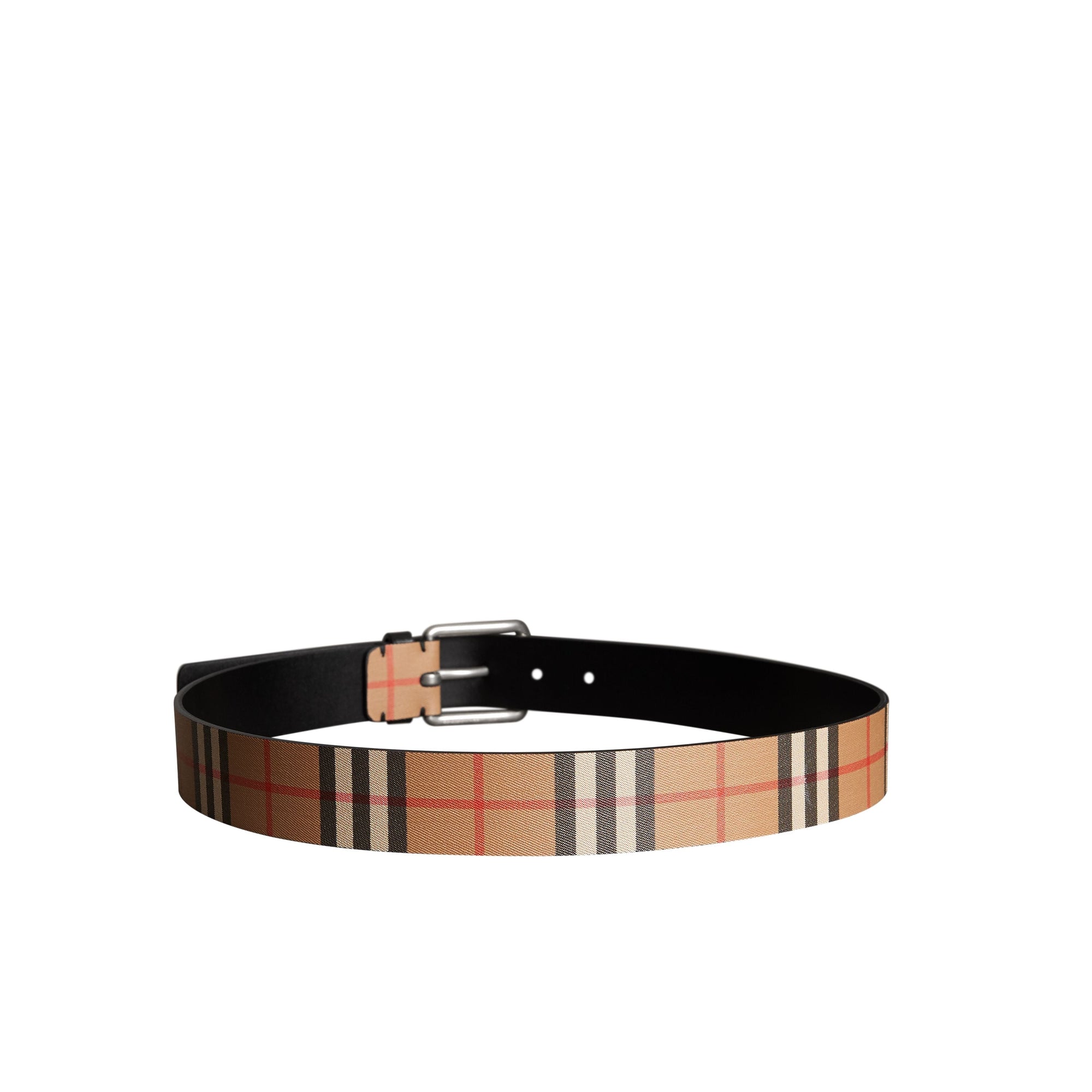 Ceinture en cuir à motif Vintage check - Black
