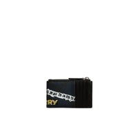 Porte-cartes zippé à motif London check - Charcoal