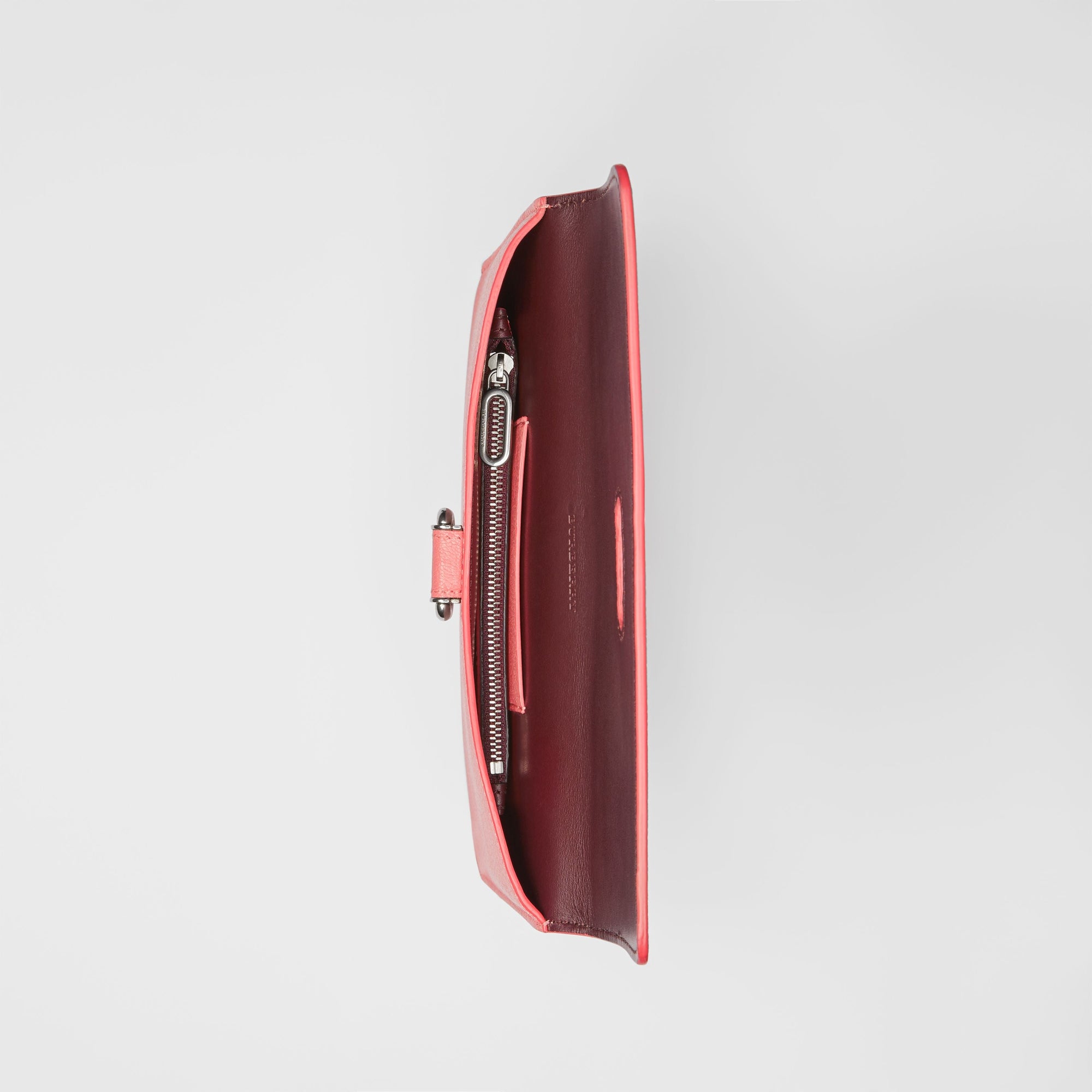 Pochette en cuir à porte-monnaie amovible - Bright Coral Pink