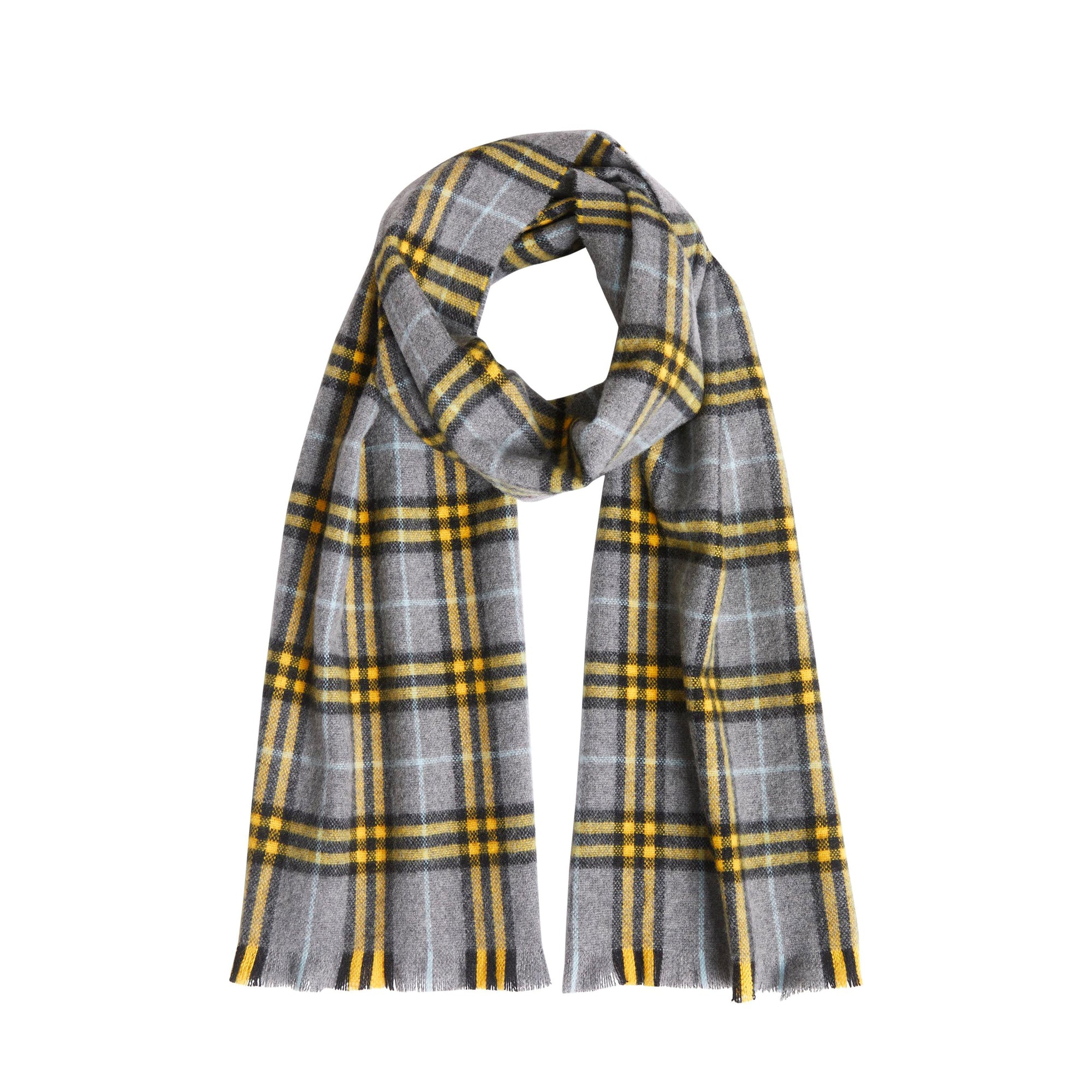 Écharpe en cachemire à motif Check - Storm Grey