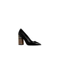 Escarpins en cuir verni à motif Vintage check - Black