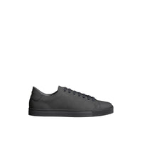 Sneakers en cuir à motif check perforé - Steel Grey