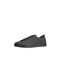 Sneakers en cuir à motif check perforé - Steel Grey