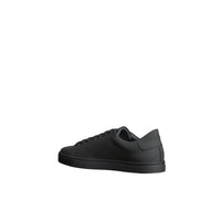 Sneakers en cuir à motif check perforé - Steel Grey