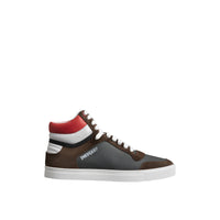 Sneakers montantes en cuir et cuir velours - Steel Grey