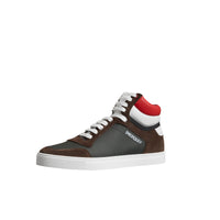 Sneakers montantes en cuir et cuir velours - Steel Grey