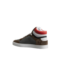Sneakers montantes en cuir et cuir velours - Steel Grey