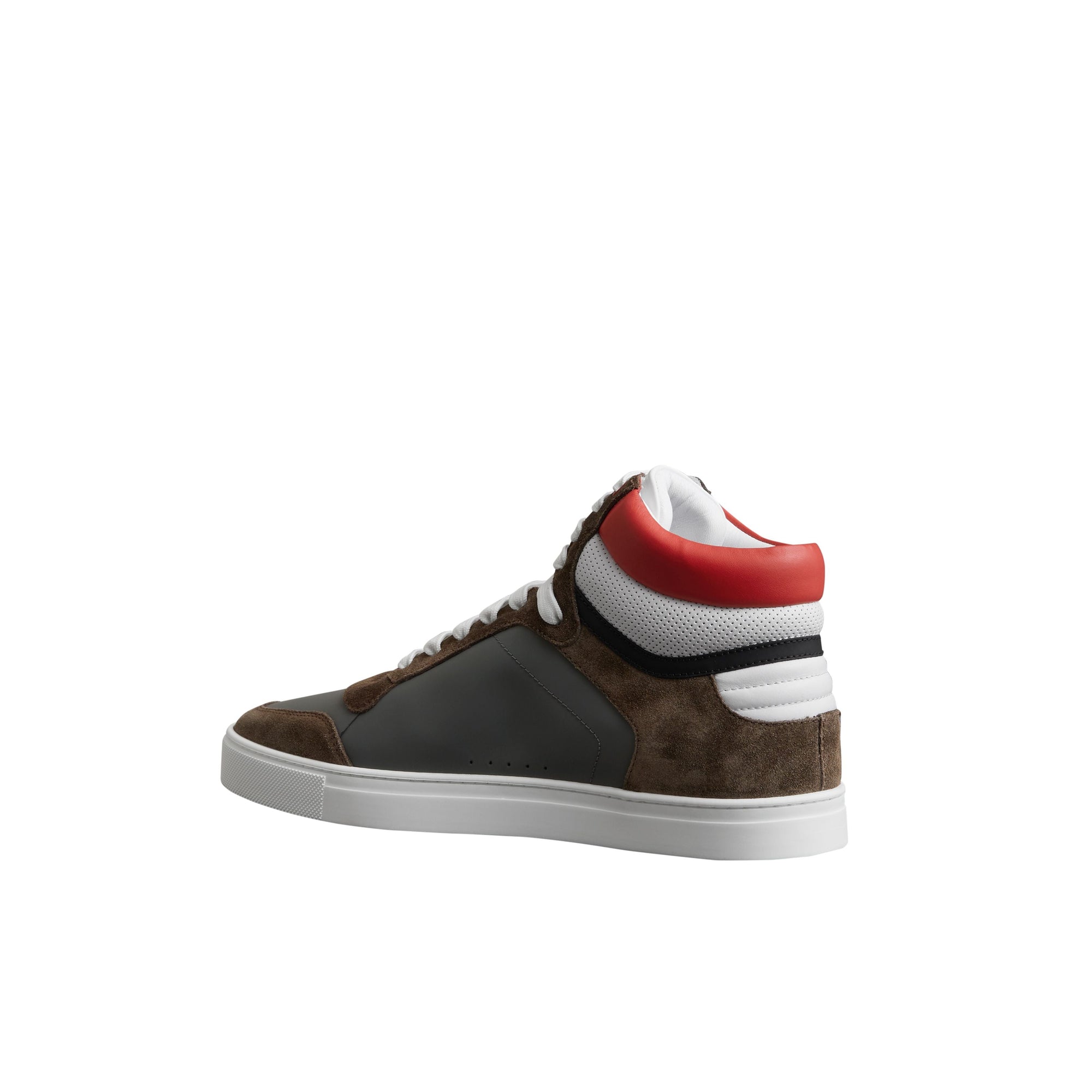 Sneakers montantes en cuir et cuir velours - Steel Grey