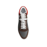 Sneakers montantes en cuir et cuir velours - Steel Grey