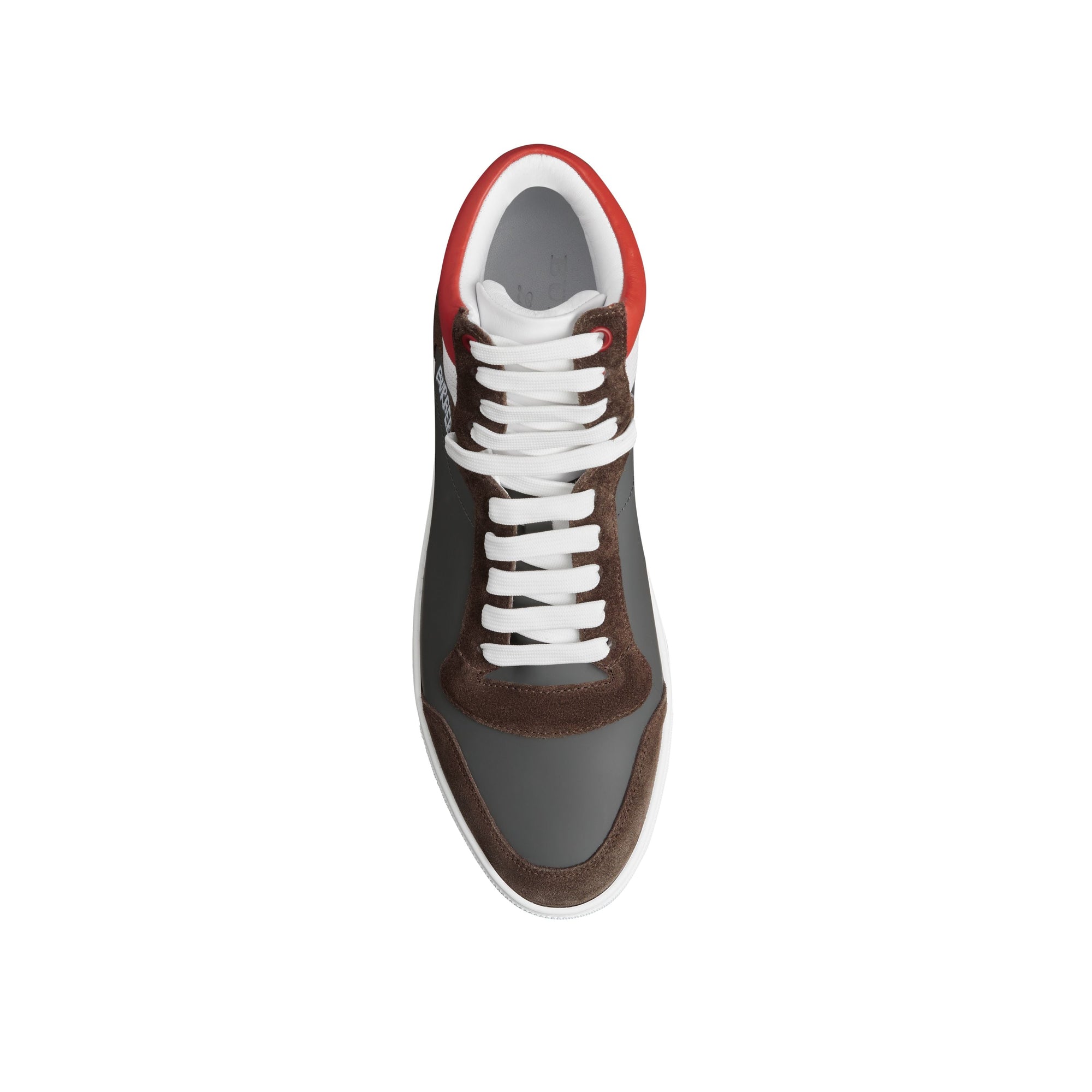 Sneakers montantes en cuir et cuir velours - Steel Grey