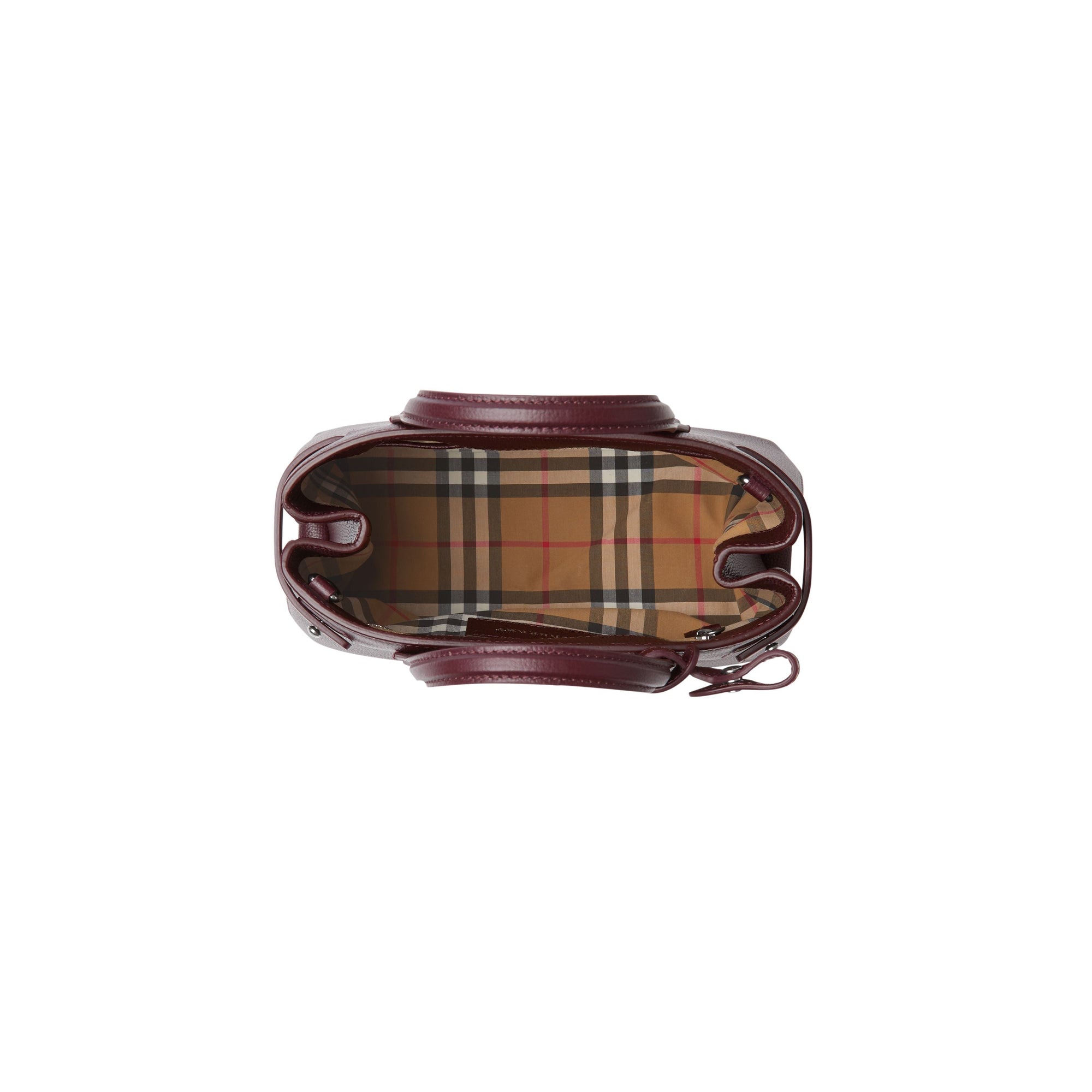 Petit sac The Banner en cuir à à motif Vintage check - Mahogany Red