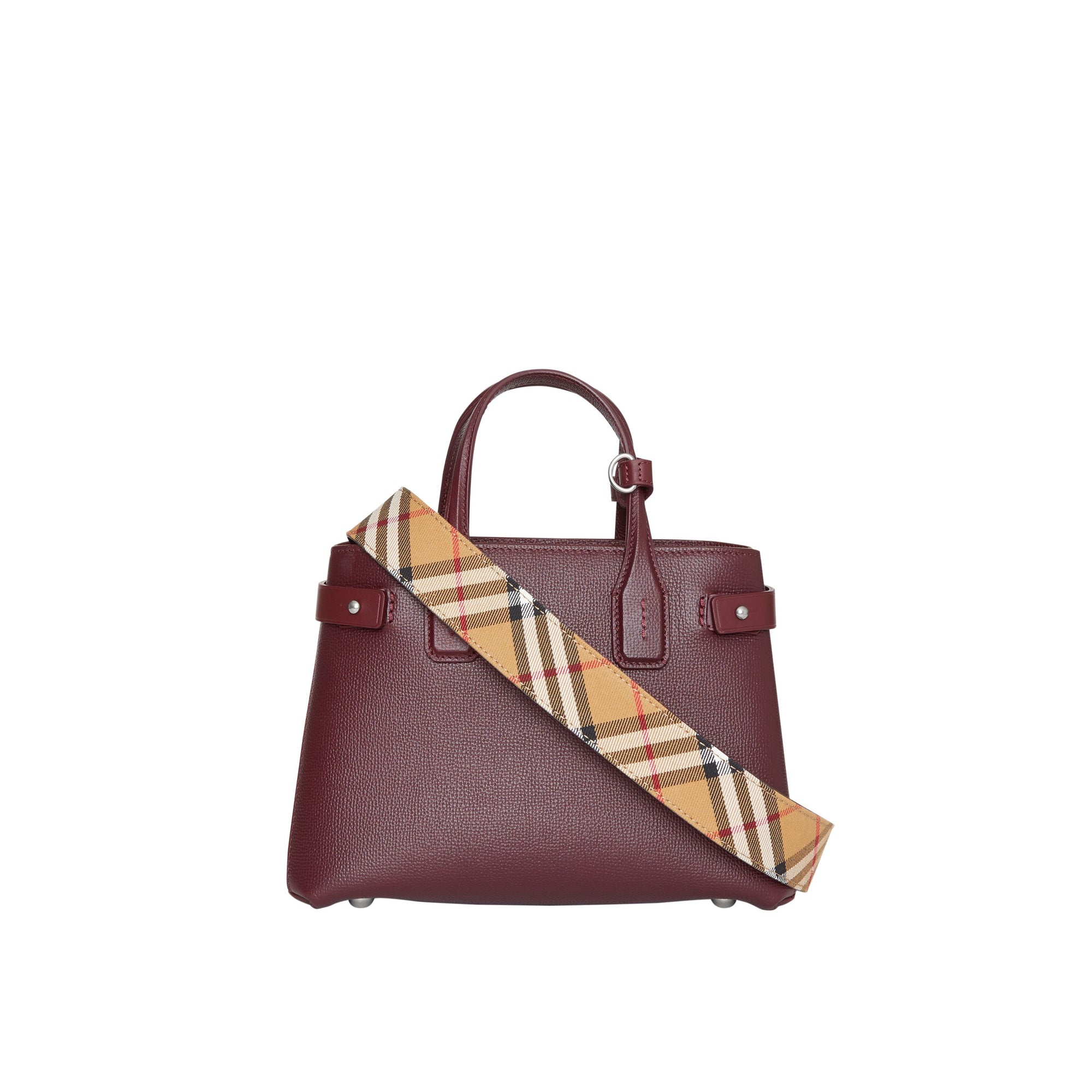 Petit sac The Banner en cuir à à motif Vintage check - Mahogany Red
