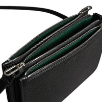 Sac à bandoulière en cuir grainé - Black