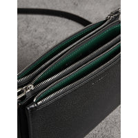 Sac à bandoulière en cuir grainé - Black