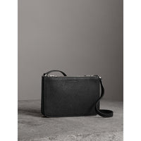 Sac à bandoulière en cuir grainé - Black