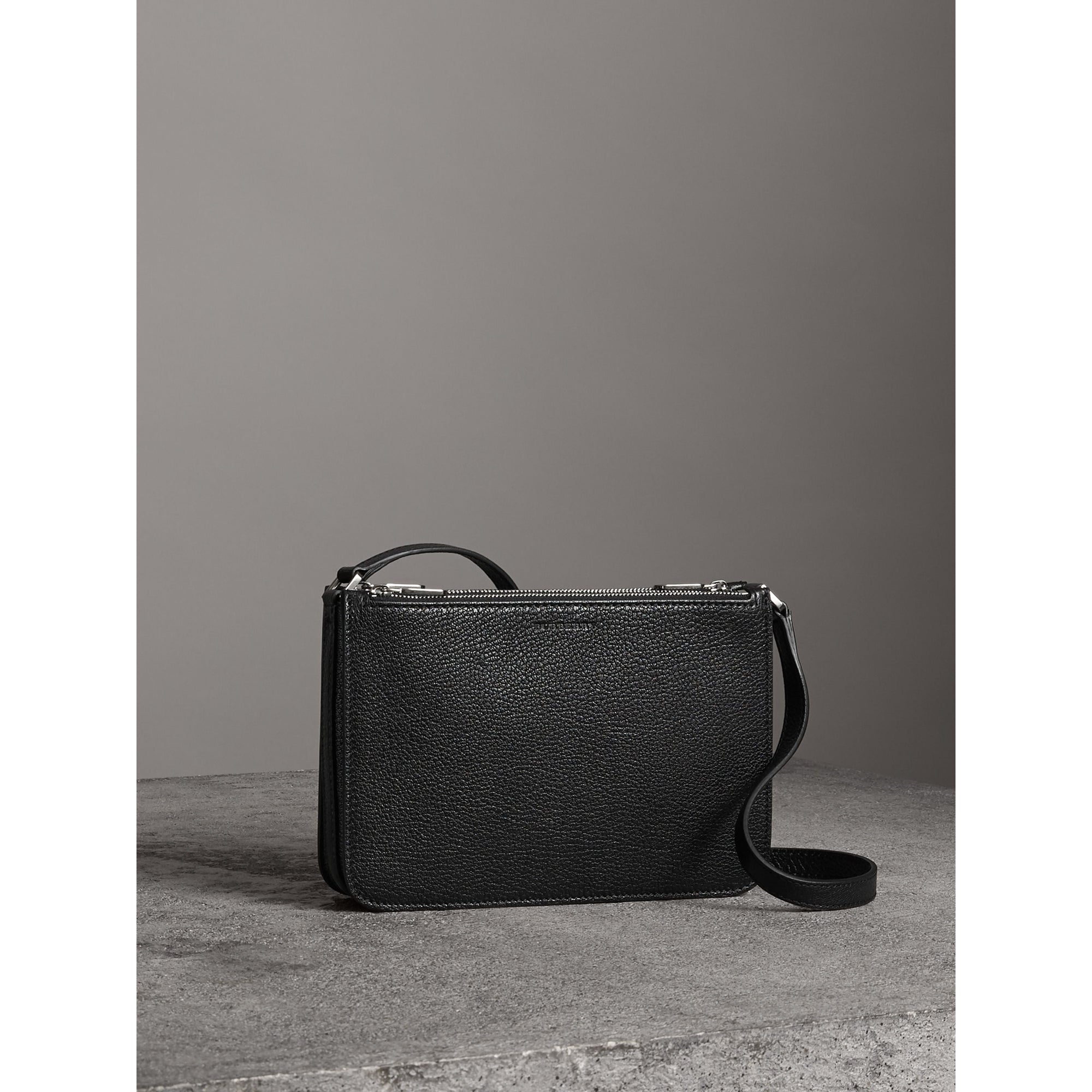 Sac à bandoulière en cuir grainé - Black