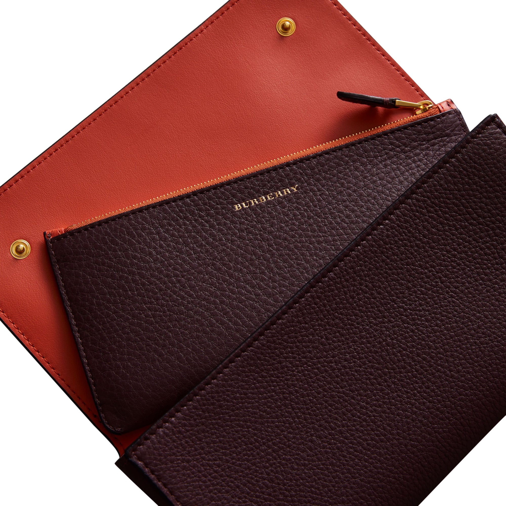 Portefeuille continental en cuir bicolore - Deep Claret
