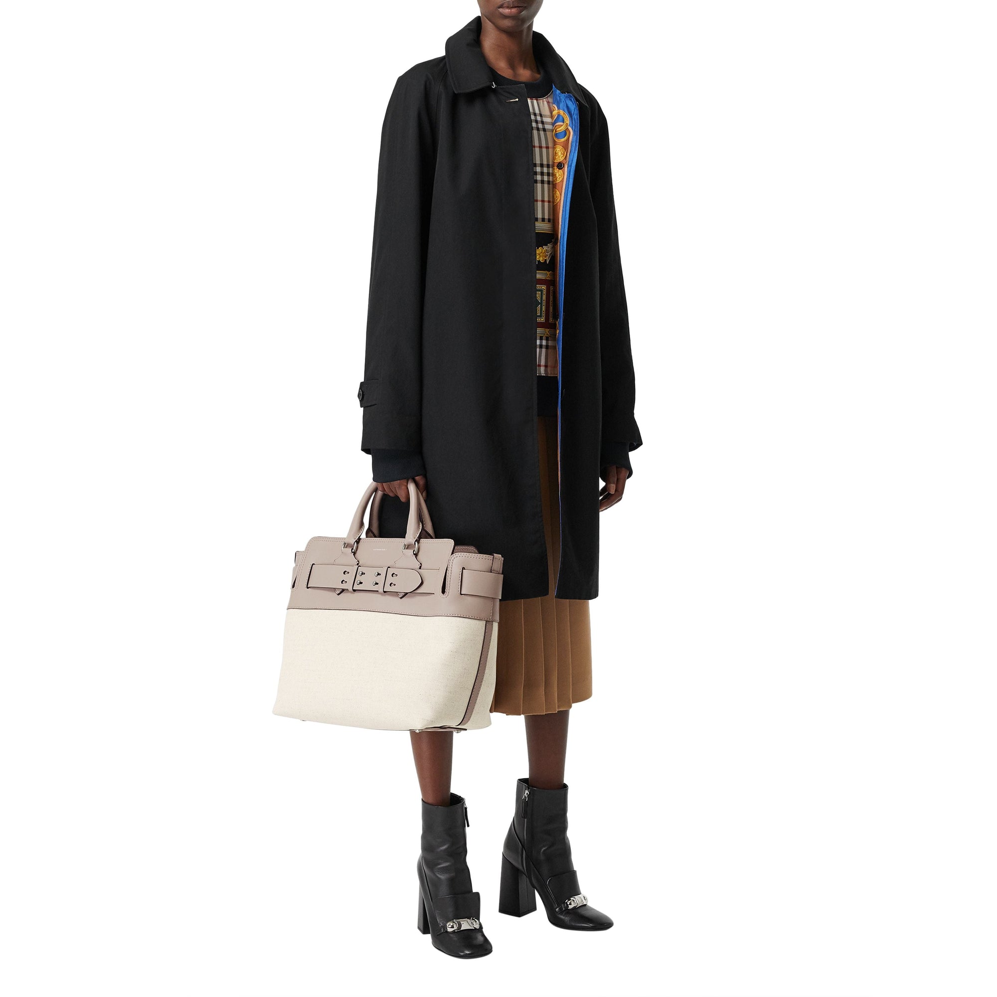 Sac The Belt moyen en toile et cuir - Mineral Grey
