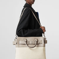 Sac The Belt moyen en toile et cuir - Mineral Grey