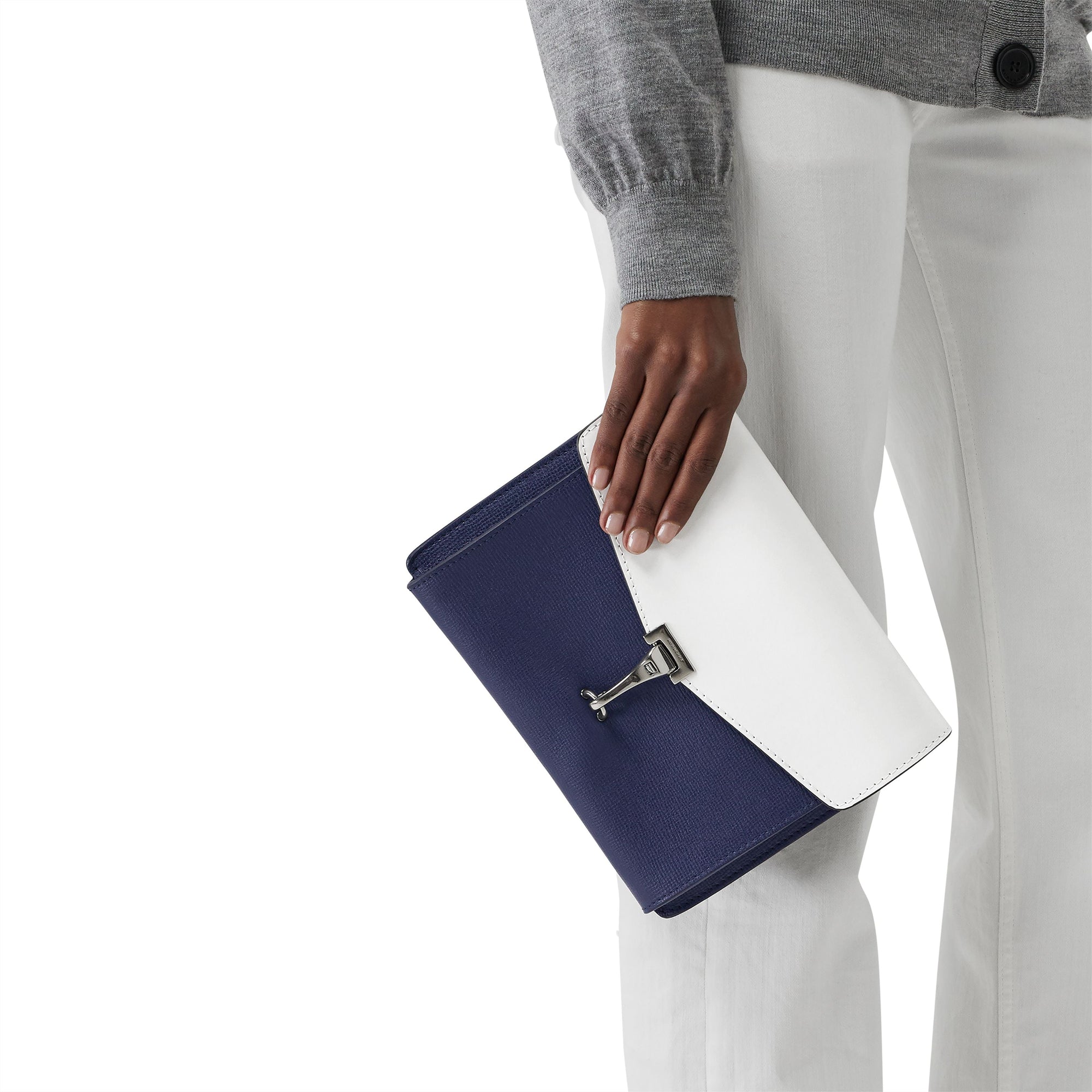 Sac à bandoulière en cuir bicolore - Regency Black & Chalk White