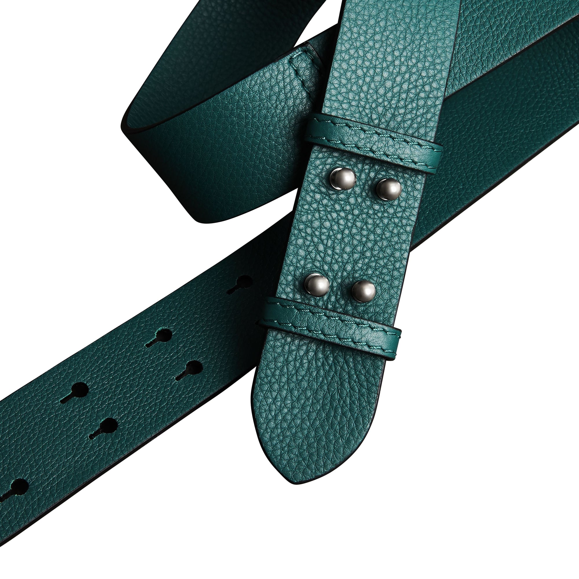 Ceinture en cuir grainé pour petit sac - Sea Green