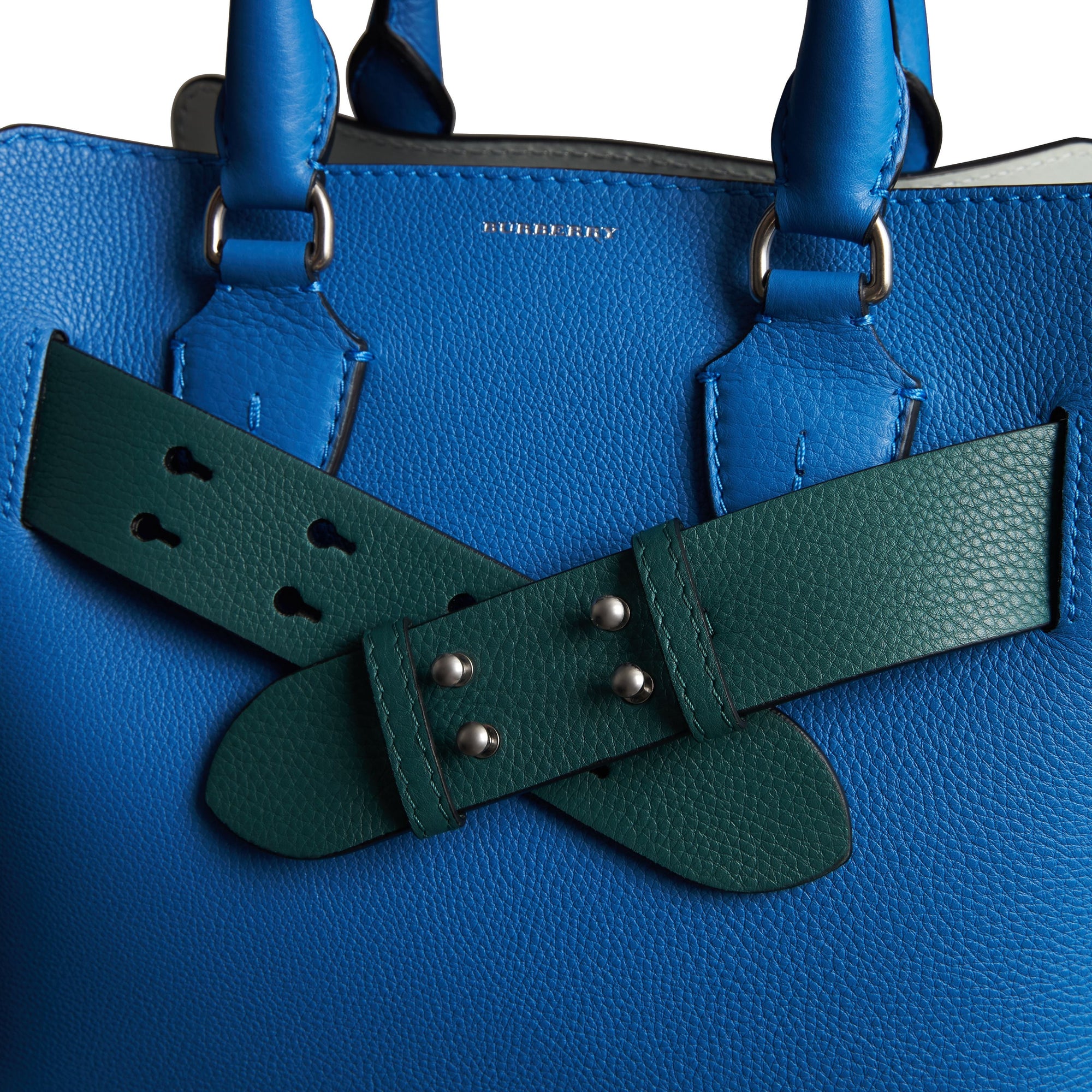 Ceinture en cuir grainé pour petit sac - Sea Green