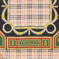 Carré de soie à imprimé check d'archive - Antique Yellow