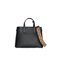 Sac The Banner moyen en cuir avec Vintage Check - Black