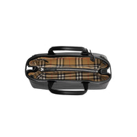 Sac The Banner moyen en cuir et Vintage Check - Black