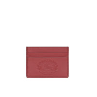 Porte-cartes en cuir à écusson estampé - Crimson