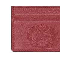 Porte-cartes en cuir à écusson estampé - Crimson