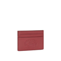 Porte-cartes en cuir à écusson estampé - Crimson