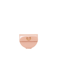 Porte-monnaie en cuir verni à boucle en D - Pale Fawn Pink