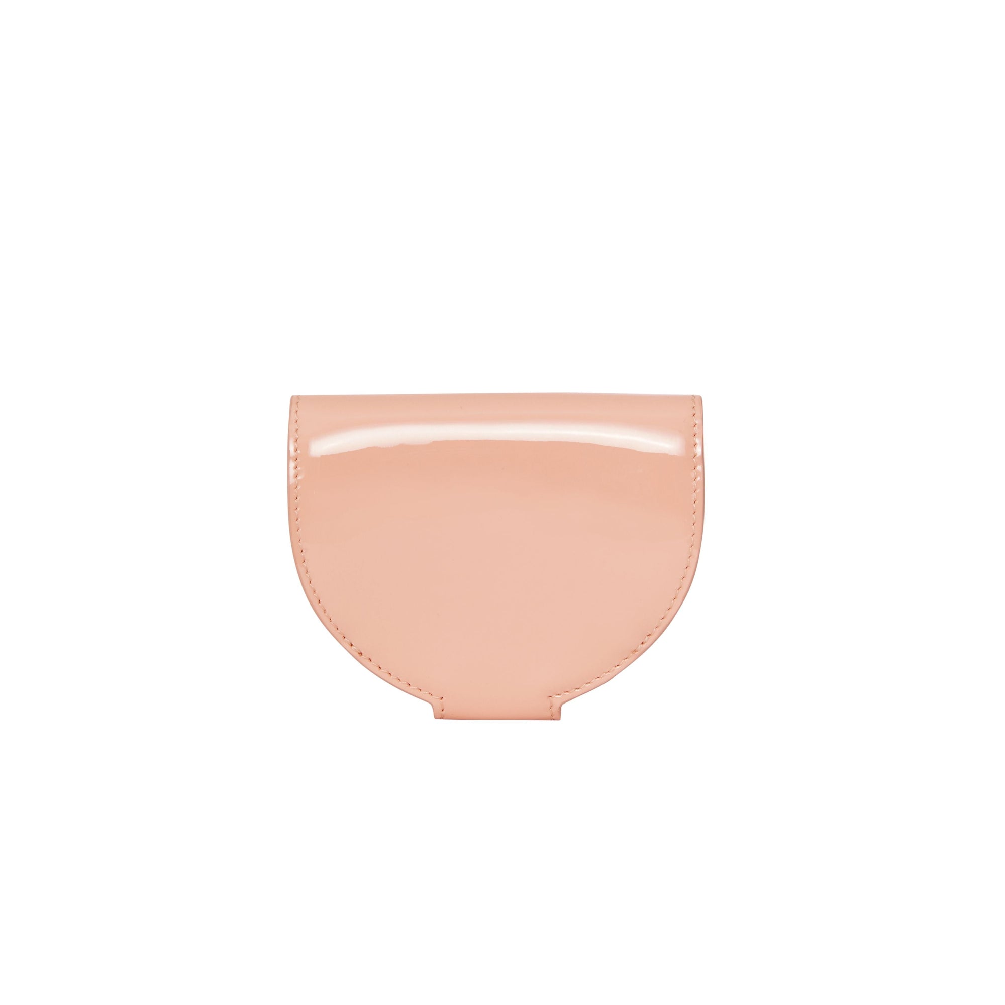 Porte-monnaie en cuir verni à boucle en D - Pale Fawn Pink