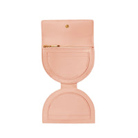 Porte-monnaie en cuir verni à boucle en D - Pale Fawn Pink