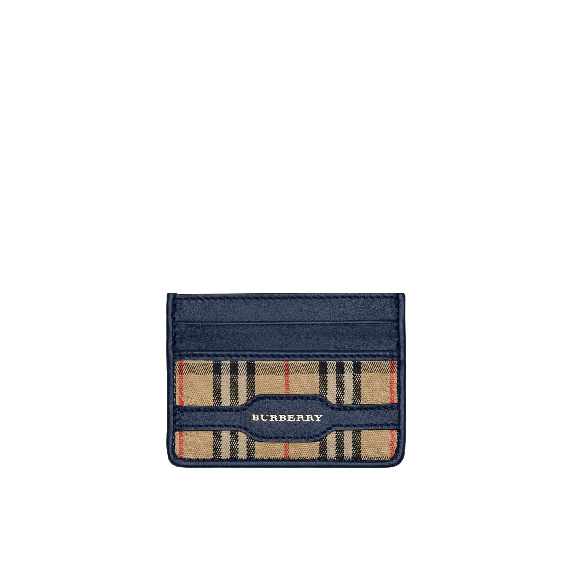 Porte-cartes en cuir à motif check - Ink Blue