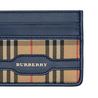 Porte-cartes en cuir à motif check - Ink Blue