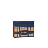 Porte-cartes en cuir à motif check - Ink Blue